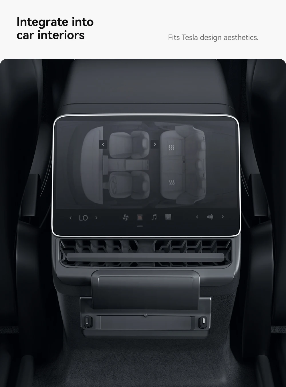 YZ Für Tesla Model 3/Y Highland Juniper Hecklüftung 27W Schnellladegerät USB-Shunt-Hub Intelligente Dockingstation Zubehör – Detail 6
