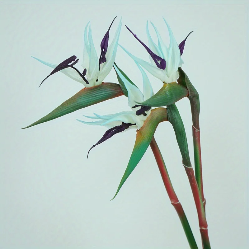 3pcs Kunstmatige Paradijsvogel Bloemen Rubber Strelitzia 24.5 ''Lange Steel Bloem Geschikt Voor DIY Home Party Thema decor