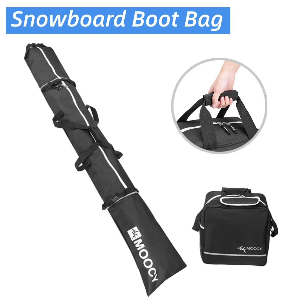 

2 Pcs Ski Set Waterproof Ski Duffle Bag & Boot Tote Set Padded Snowboard And Boot Storage Bag for Travel Fit Skis Up to 200 cm