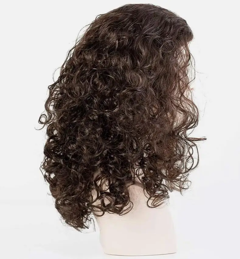 Long Curly Hair Halloween Cosplay Wig (Chocolate Brown Brunette)