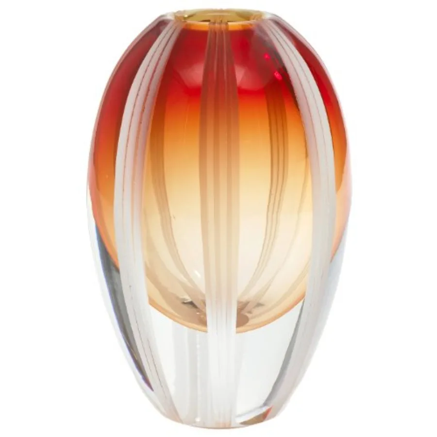 Evolution Mesa Sunrise 8-Inch Vase for living room decor ceramic material terracotta color hand-glazed finish and artisanal tex