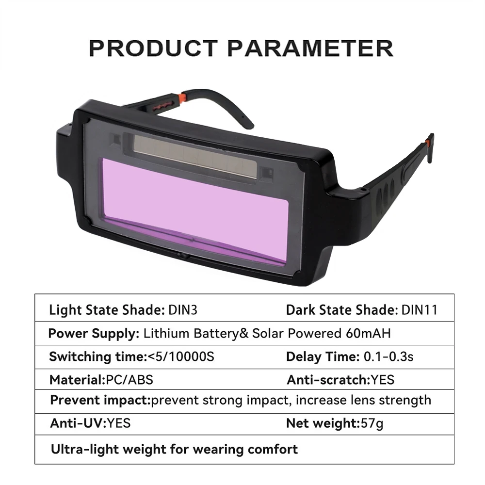 Ultra-light Weight Welding Glasses High Sensitivity Probe Welding Special Goggles Anti Glare Argon Arc Welding Glasses