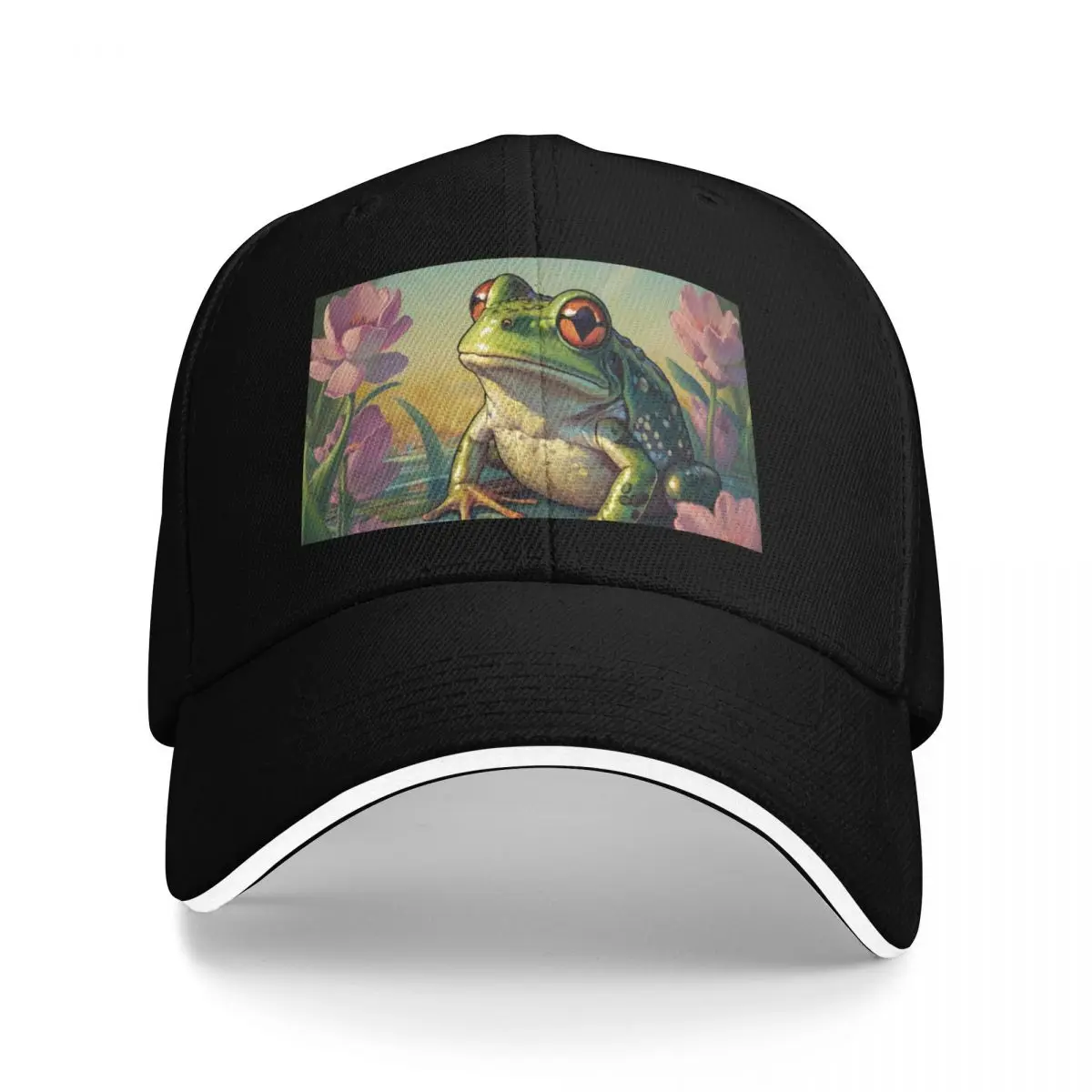 

Frog Among Flowers Baseball Cap western Hat Sports Cap tactical cap Bobble Hat Baseball Men Women's