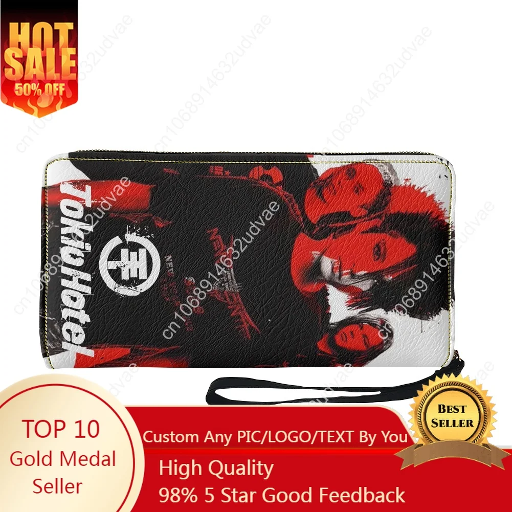 

Germany Rock Band Tokio Hotel Custom Purse Mens Womens Teenagers Zipper Long Wallets Double Print Portable Wallet Gift Bag
