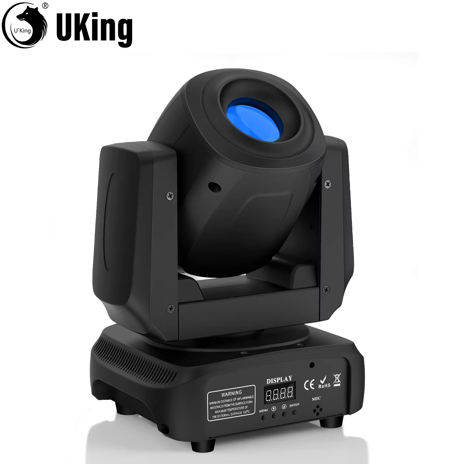 U`King 85W Gobo Moving Head Stage Lights 3 Prism LED DJ Spot Lights with DMX&Sound Activated Control For Parties Live Band Show