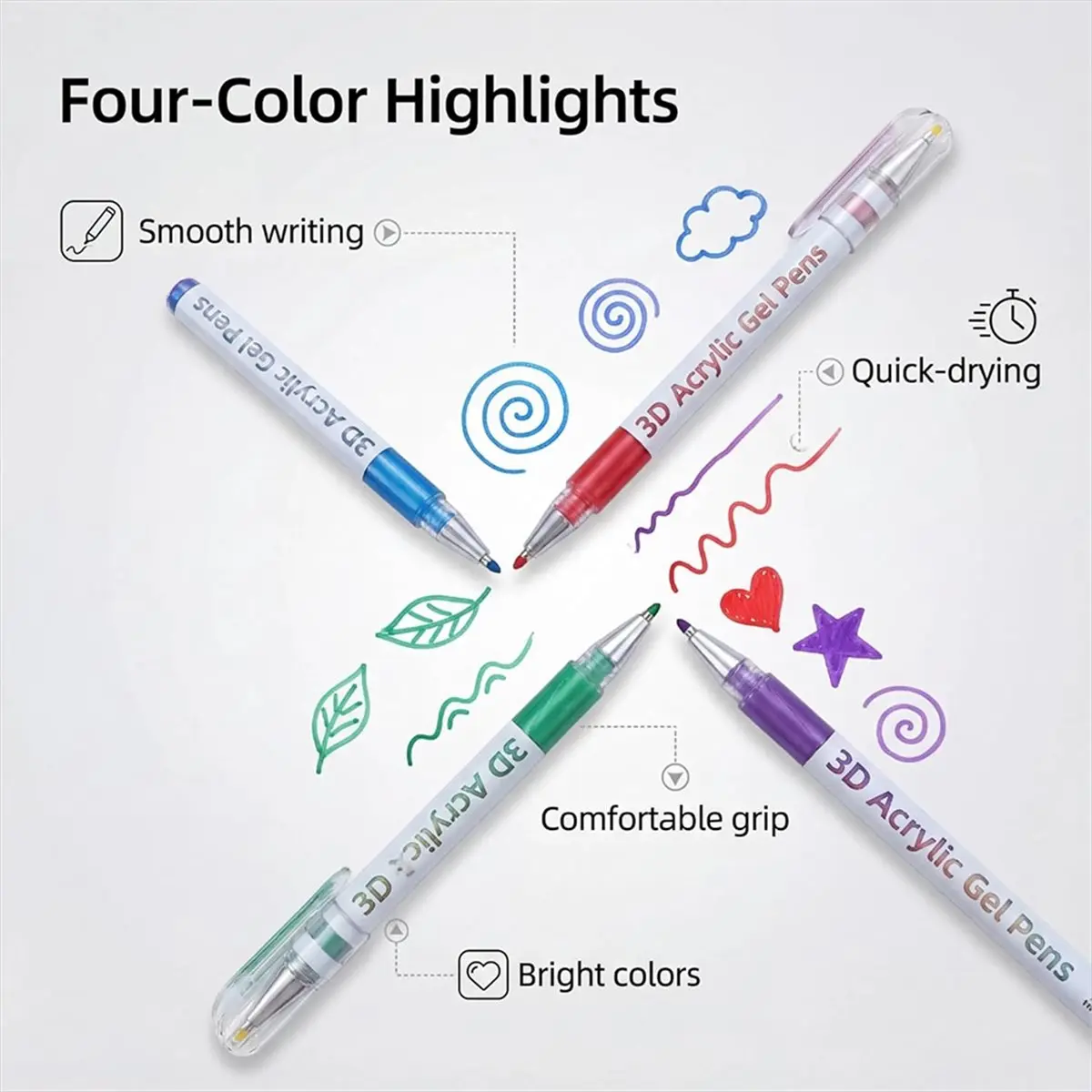 AA14 Scented Lava Gel Pen Set, 3D Acrylic Gel Pens, Colored Gel Pens Infused , for Doodle, Drawing, DIY Projects, Crafts Art