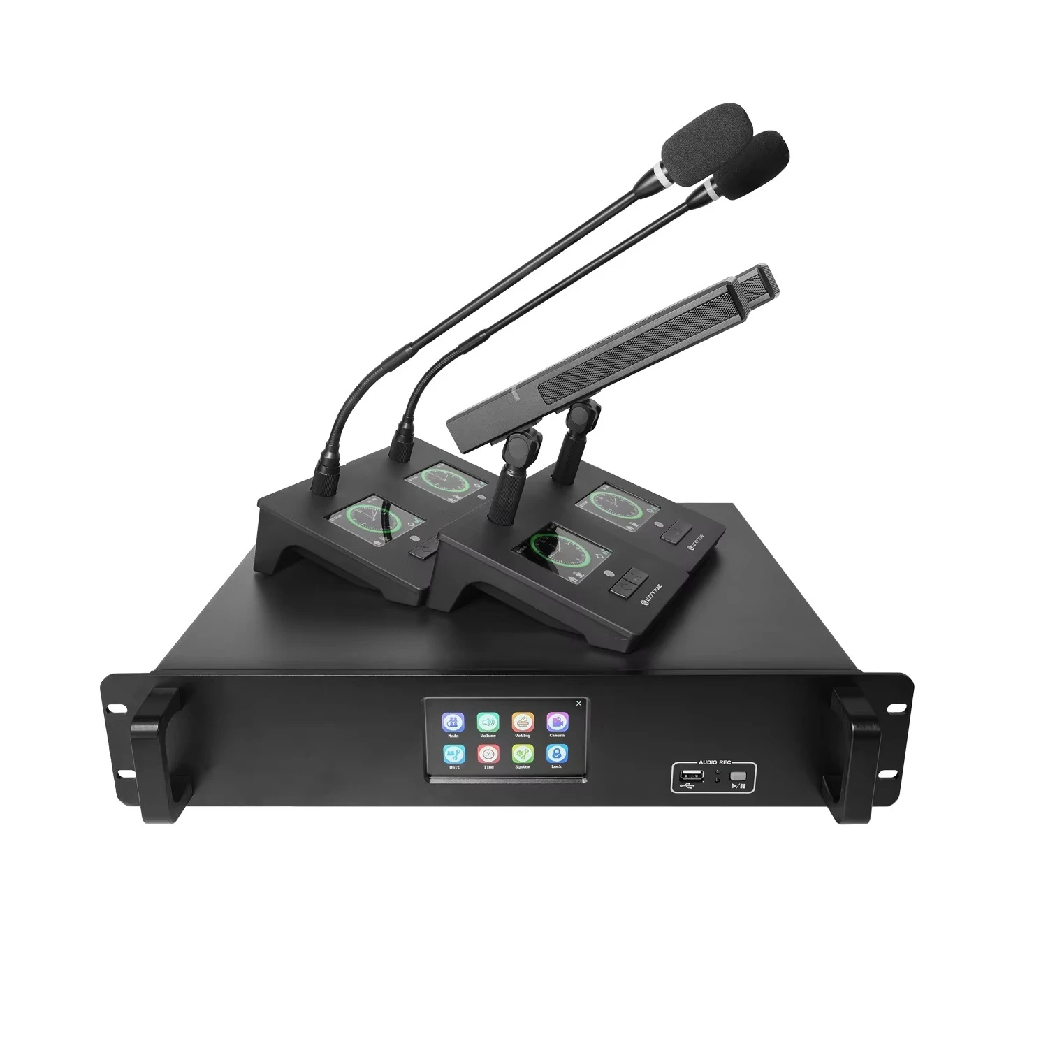 M professional wireless digital audio discussion conference system with full-color Ips touch screen/voting/check-in/recording