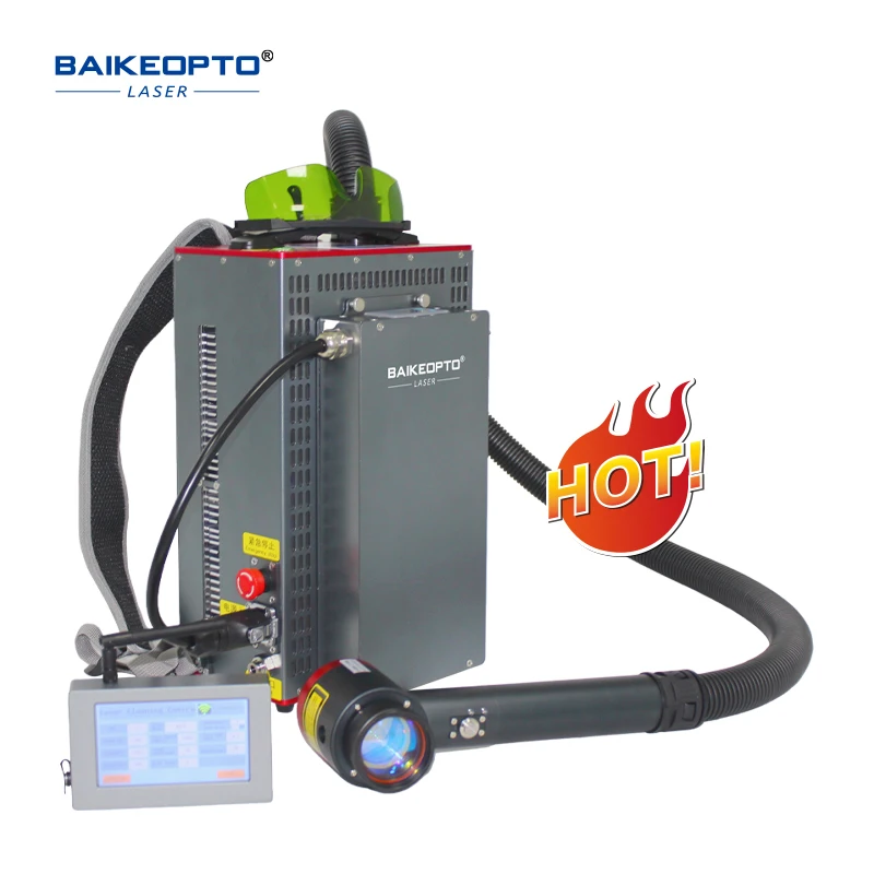 BK-FLC100SC Lightweight 100W MAX Backpack Fiber Laser Rust Removal Cleaning Machine Derusting Oil Stain Tid Rod Type