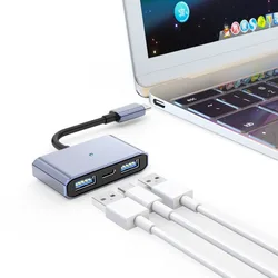 Type C Hub with PD Charging, USB 3.0 Ports & Card Reader - USB C Docking Station OTG Adapter for MacBook/Tablet/PC