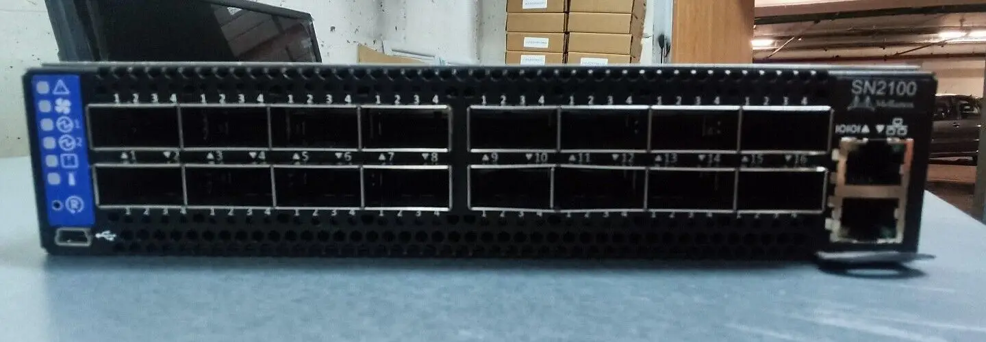 100GbE สเปกตรัม Mellanox 1U สวิตช์อีเธอร์เน็ตเปิดด้วยนิล16พอร์ต QSFP28 Mellanox