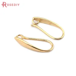 12PCS Height 19.5MM 18K Gold Color Brass Earrings Hooks High Quality Diy Jewelry Making Supplies Earrings Accessories for Women