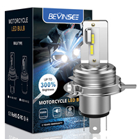 BEVINSEE H4 9003 BA20D H6 LED Headlight Bulbs Hi/Lo Beam Fanless Non-Polarity AC DC 6000K 12V H4 LED Car Headlamp Plug & Play