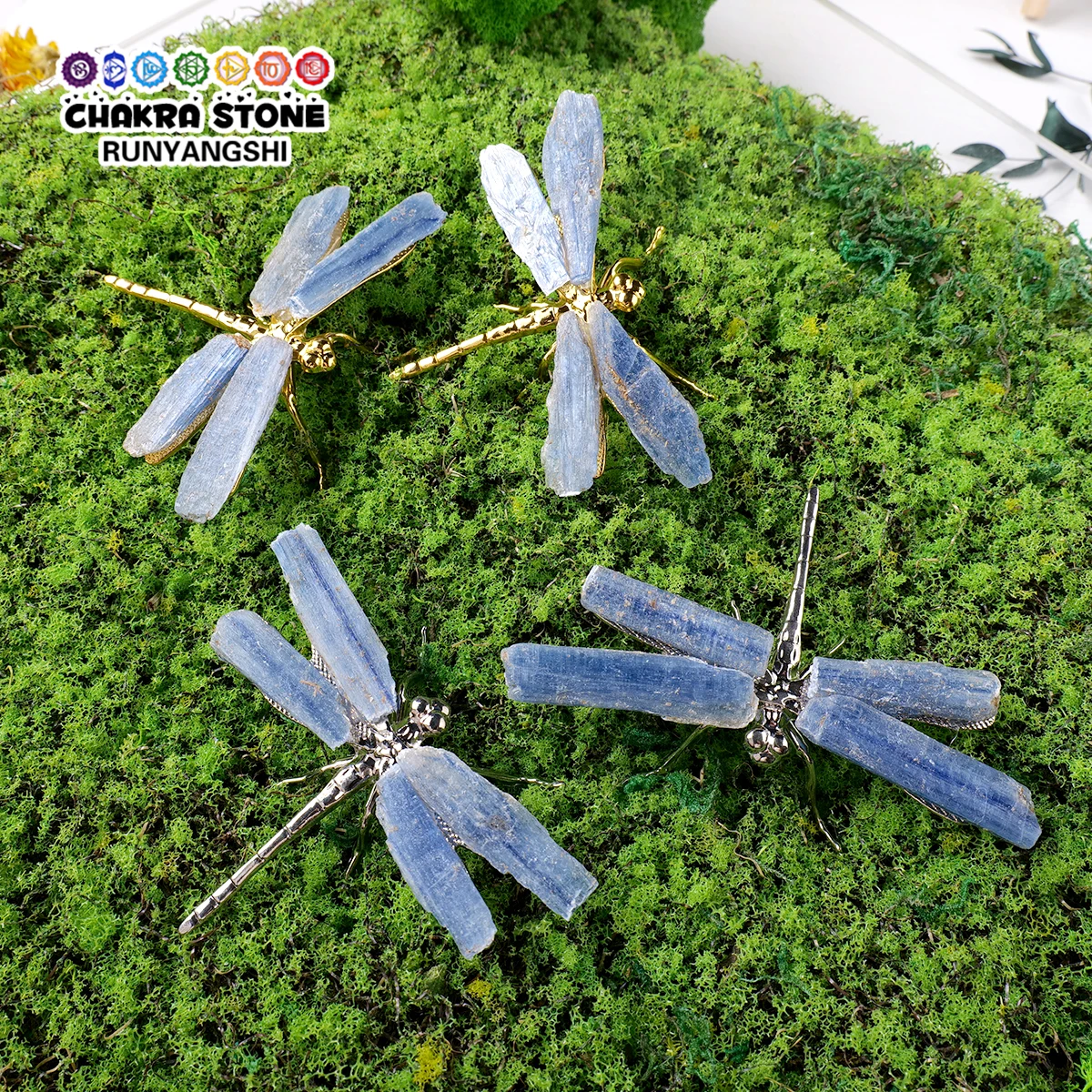 1PC Natural Crystal Kyanite Dragonfly Jewelry Making Handmade Healing Decoration Gift Home Decoration Desktop Ornament Gift