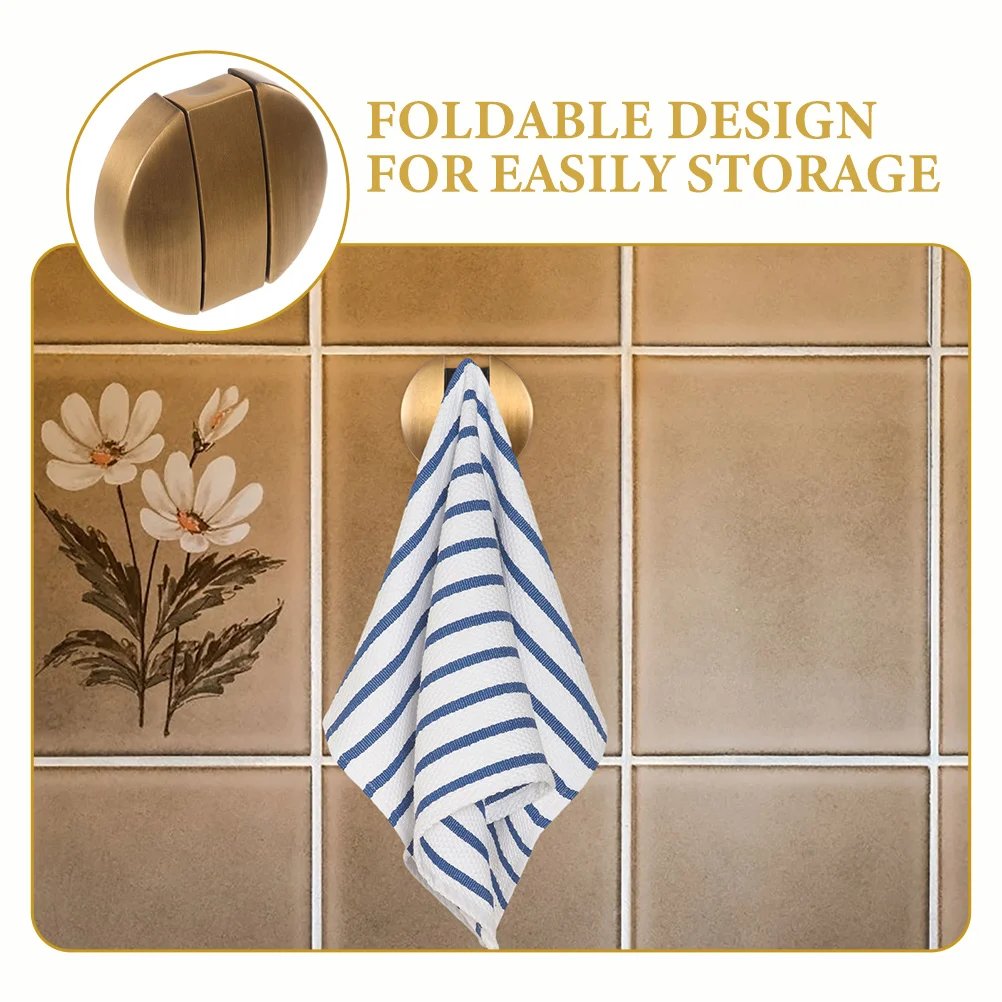 

2 Pcs Clothes Hook Folding Metal Hooks Decorative Wall Clothing Foldable