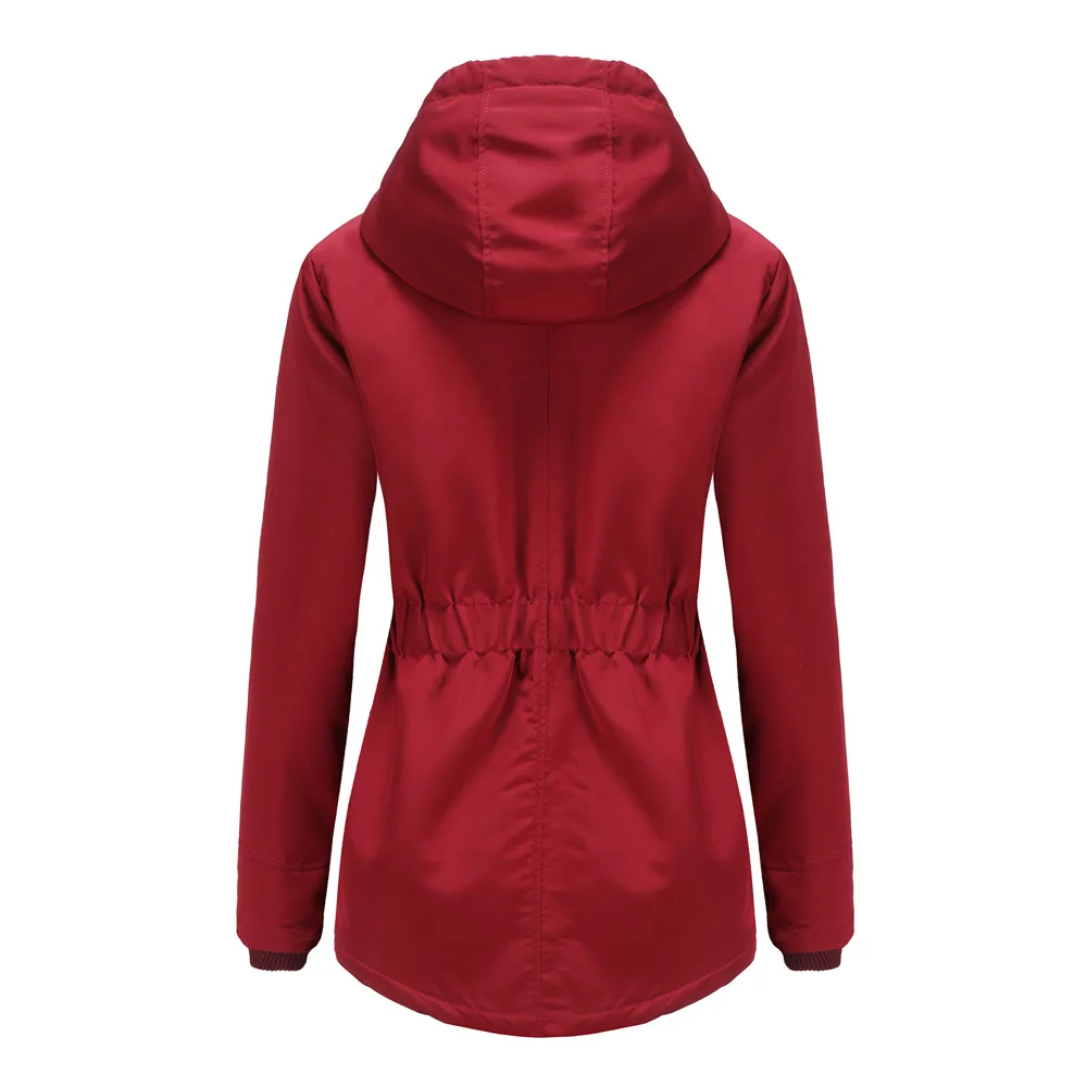 Women's Warm Hooded Parkas, Thick Plush Coats, Female Mid-Long Cotton Jacket, Winter Outwear, Big Size, S-5XL