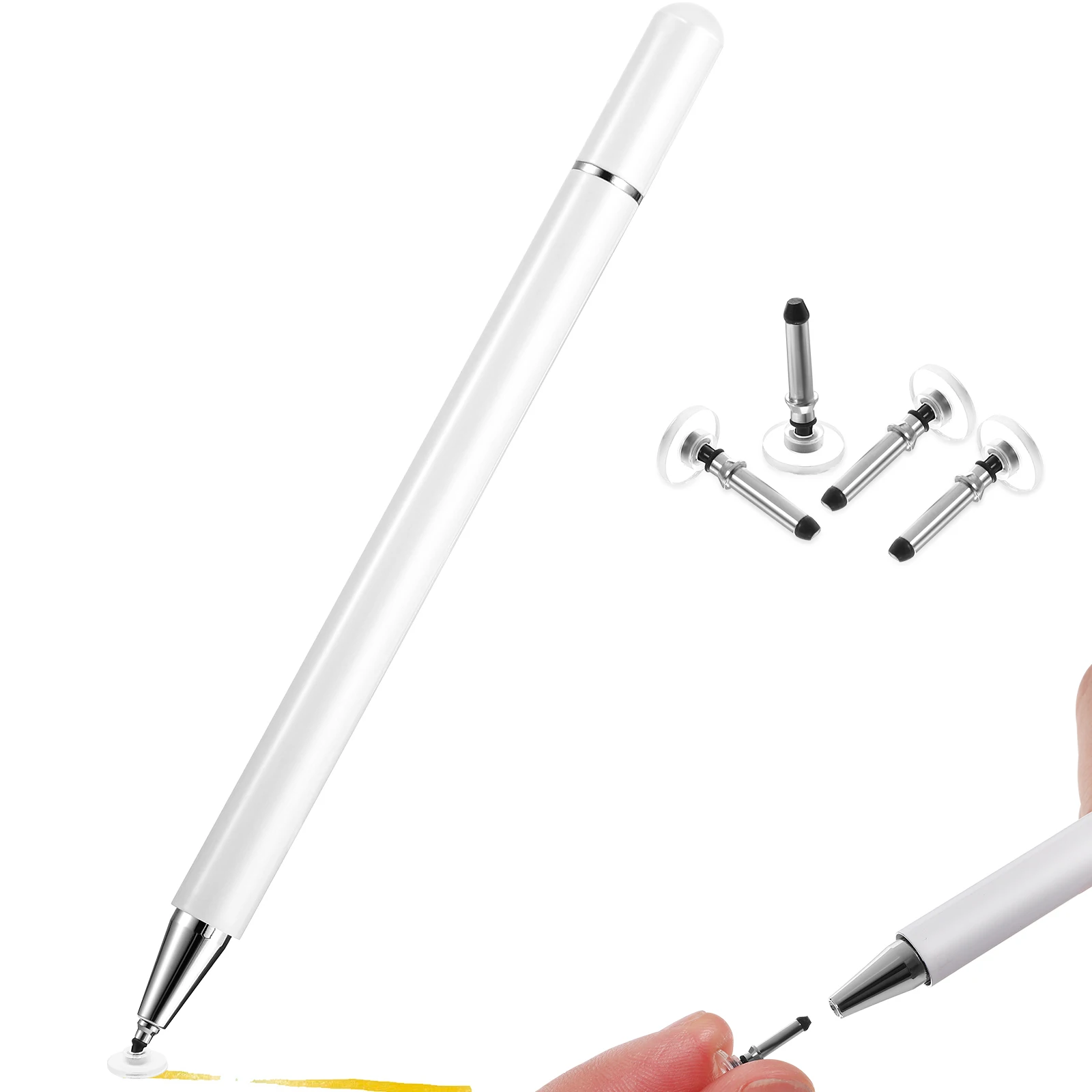 

White Replaceable Tips Precision Stylus for Pen Capacitive Stylus Screen Tablet Touch Pen Tablet Mobile Devices
