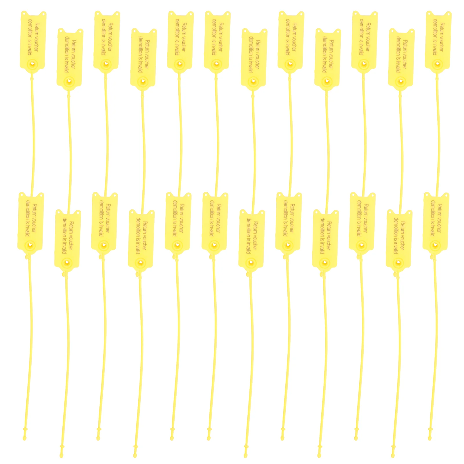 100 Pcs Labels Product Cable Ties Anti-fake Return Heavy Self-locking Yellow Fixing Ring Zip Tag