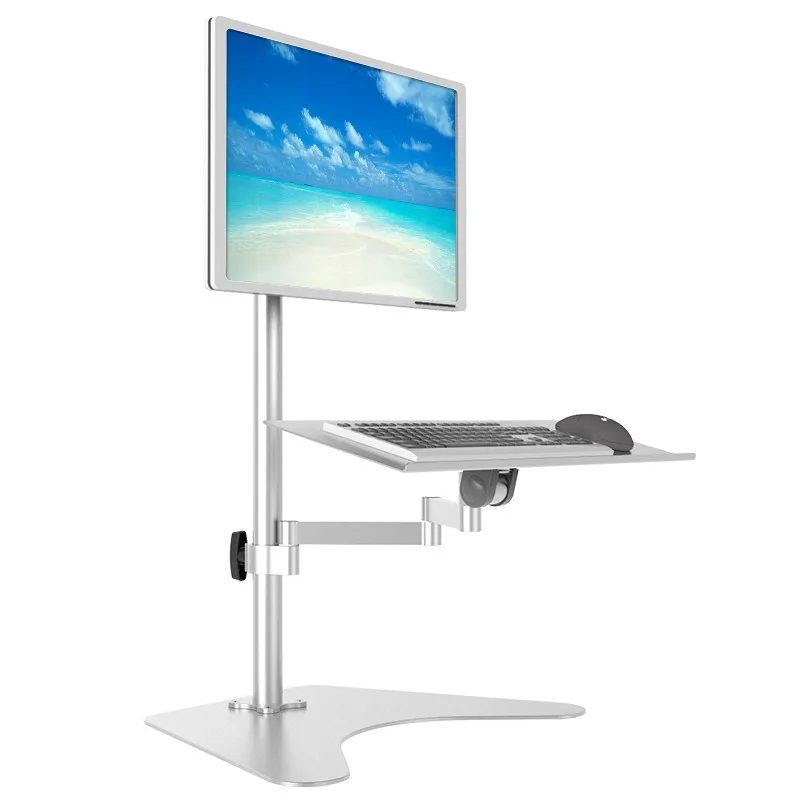 Monitor, keyboard, integrated desktop stand, free lifting, rotating, adjusting, standing, office, industrial hanger