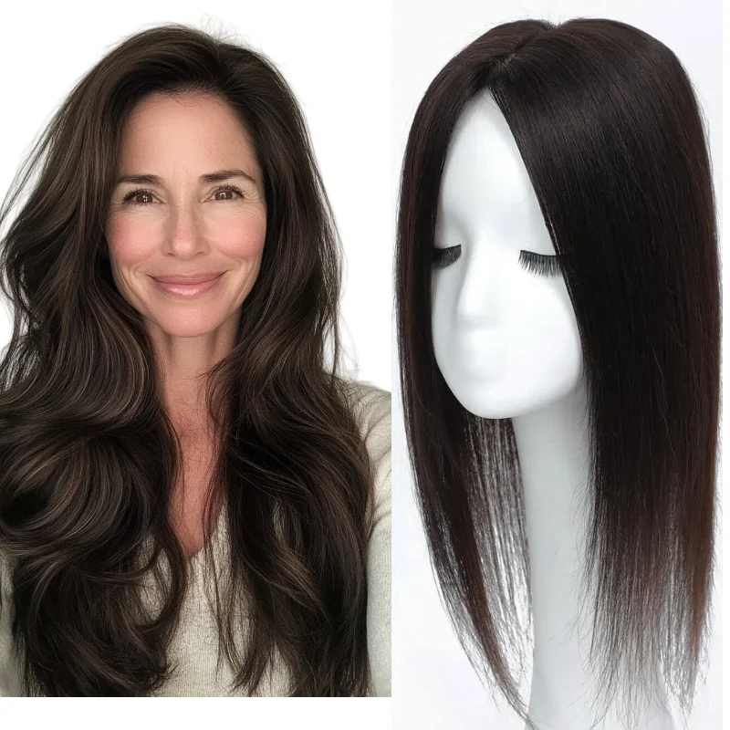 100-人毛マシンメイドヘアピース、クリップ式ウィッグ、女性用ヘアカバー、軽量設計、卸売、迅速発送