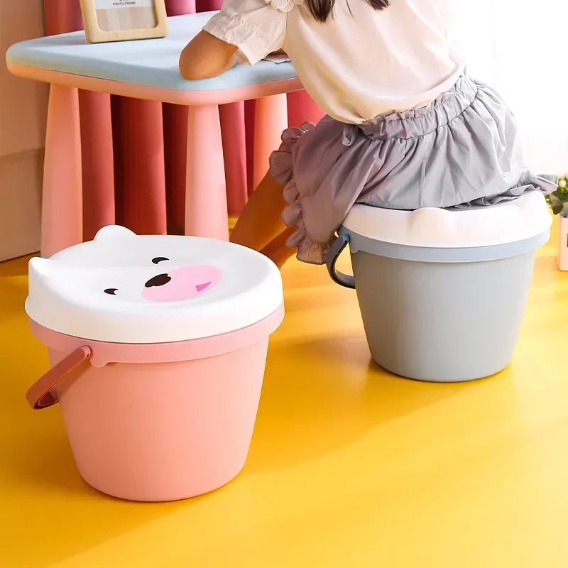 Cartoon multi-functional children's storage stool can seat people, toys, snacks, sundries, storage, sorting box