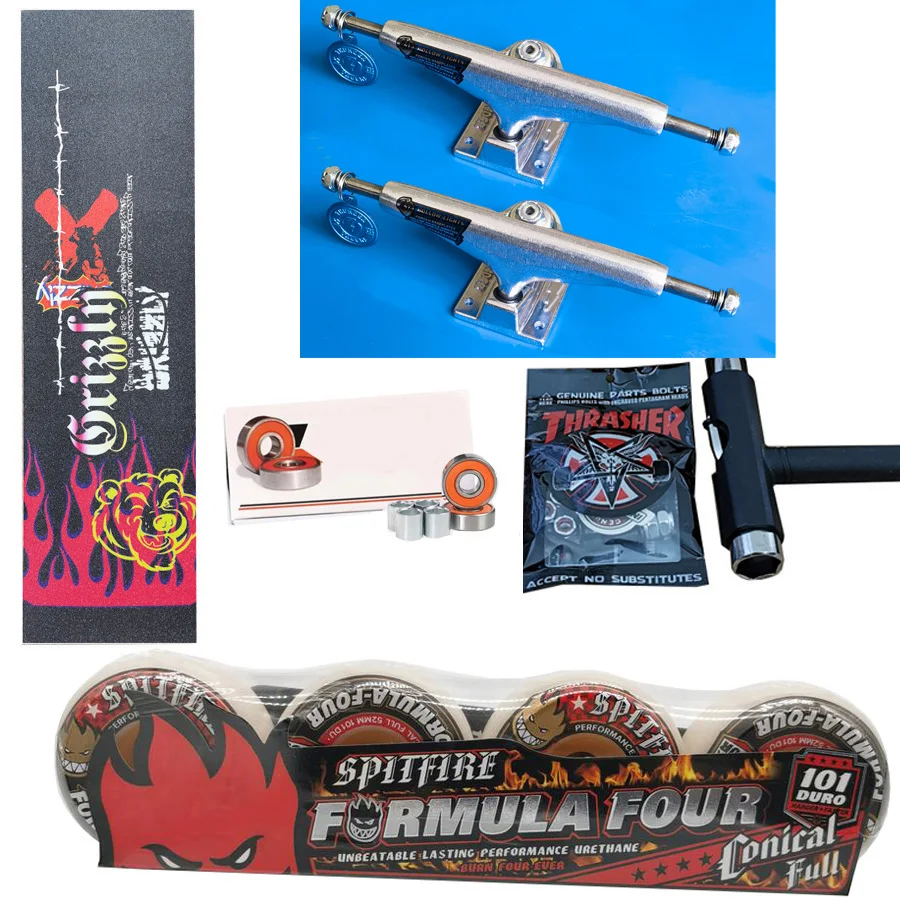 Spitfire Wiel Gesmeed 149 Donder Skateboard Trucks Voor 8.5Inch Dekken, Pro Chroomstalen Lagers Grip Tape Skateboards