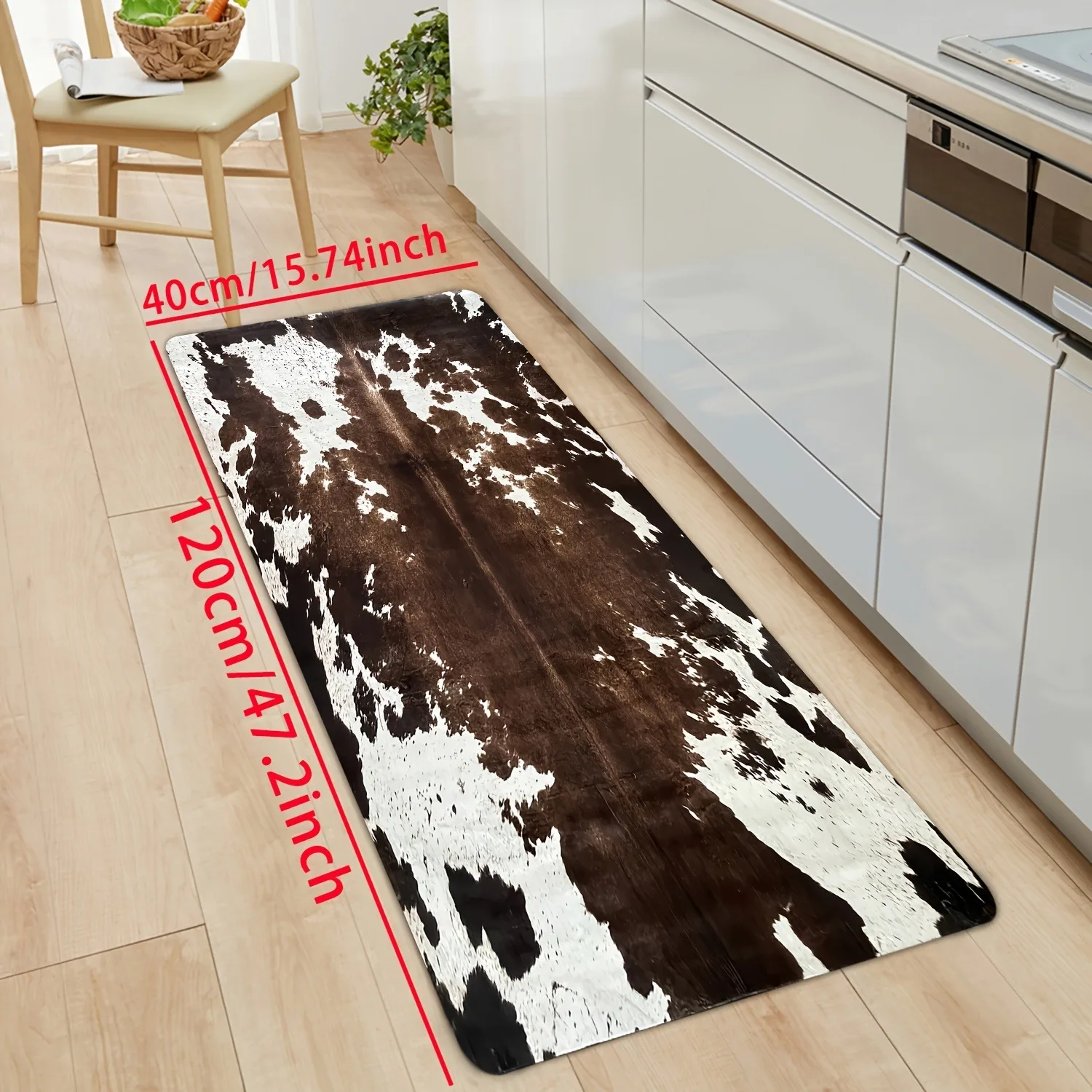

1PC Cowhide Pattern Kitchen Rug Non-Slip Door Mats Pop design Bathroom Rug Bath Mat Carpet for Home Sink Laundry Decor