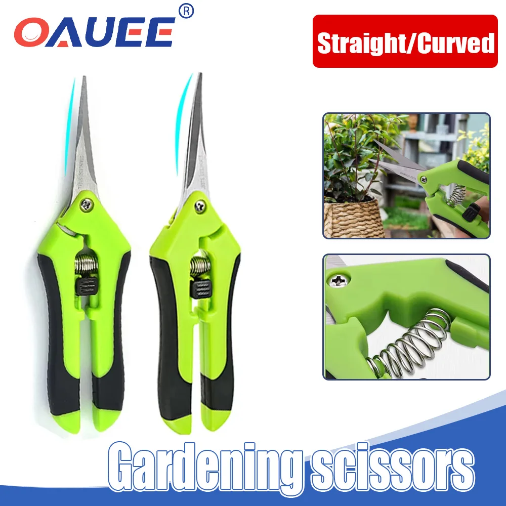 

Stainless Steel Gardening Scissors Fruit Grape Picking Scissors Fruit Tree Pruning Scissors Straight Head Elbow Gardening Tools