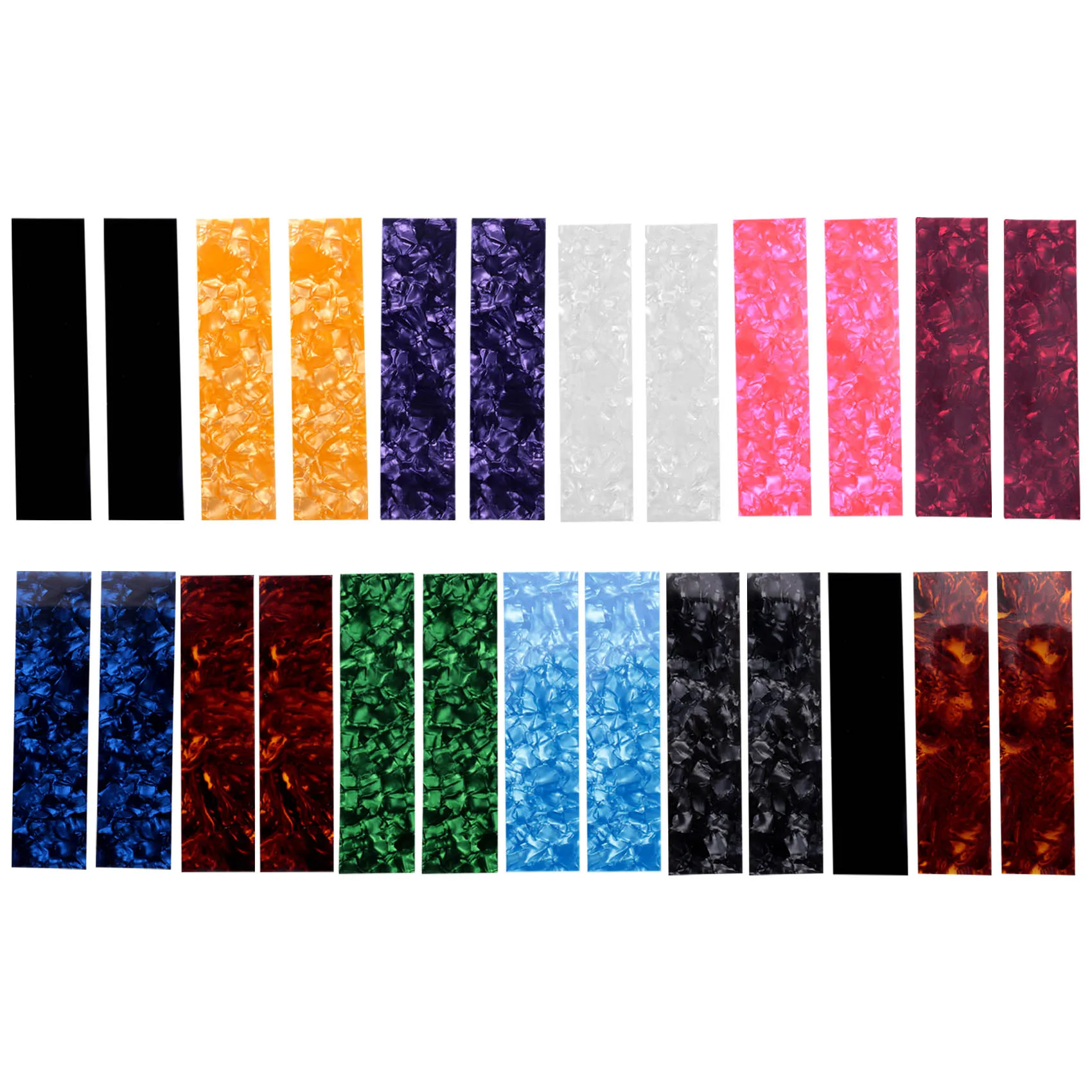 TUREBG DIY Guitar Pick Punch Sheets Musicians Celluloid Guitar Pick Strips Three Thickness By 0.46/0.71/0.96cm Random Color