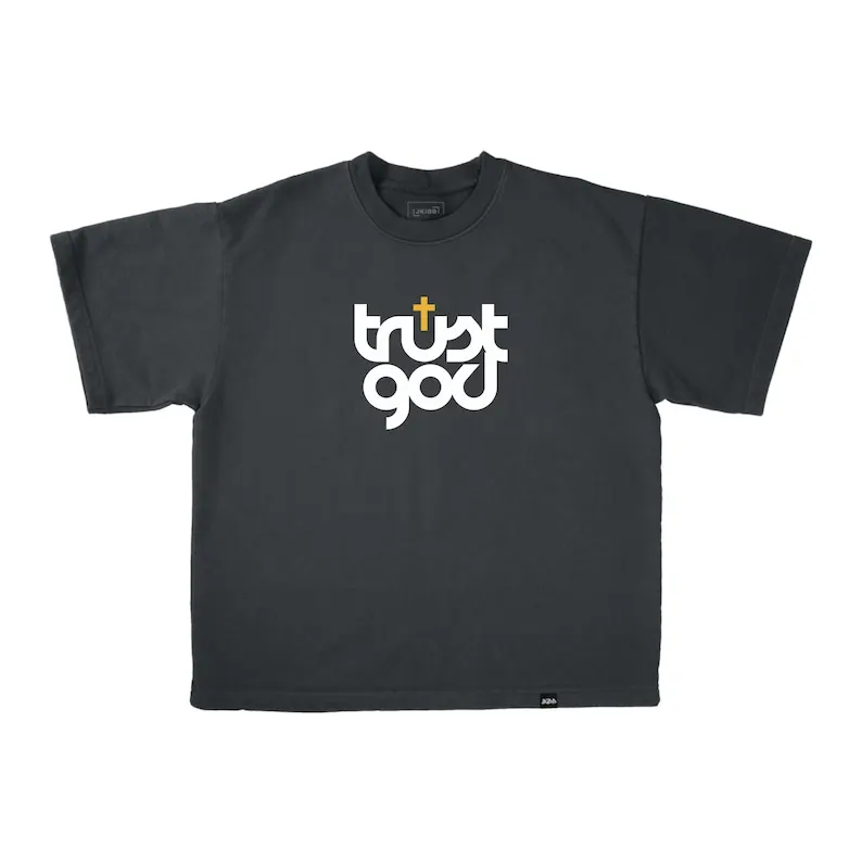 Trust God Boxy Vintage Tee - 7.6oz Heavyweight T-Shirt/260gsm