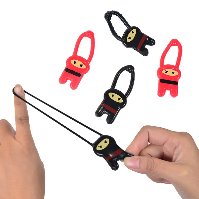 5/10PCS Funny Finger Ninja Slingshot Toys Elastic Flying Ninja Catapult Tricky Practice for Party Favors Kids Decompression Toy