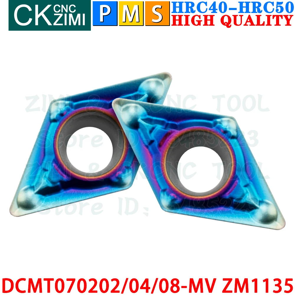 DCMT070202-MV DCMT070204-MV DCMT070208-MV ZM1135 คาร์ไบด์แทรกภายนอกหมุนแทรกเครื่องมือ DCMT 0702 DCMT0702 CNC เครื่องกลึงโลหะเครื่องตัดเครื่องมือ