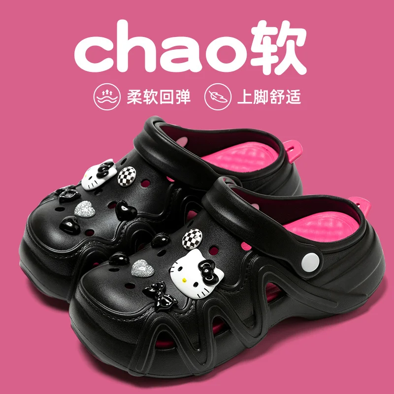 

NOCOPYS/сабо на мягкой подошве, женские уличные летние сандалии на толстой подошве, новые нескользящие пляжные сандалии с закрытым носком, увеличивающие рост, мужские