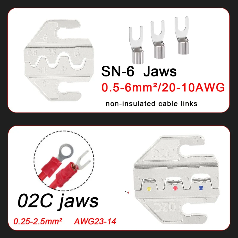 SN-58B=28B+48B Wire Crimping Pliers 0.25-1.5mm² For Box TAB 2.8/4.8/6.3 SM2.5 XH2.54 Terminals Kit Electrical Hand Tools