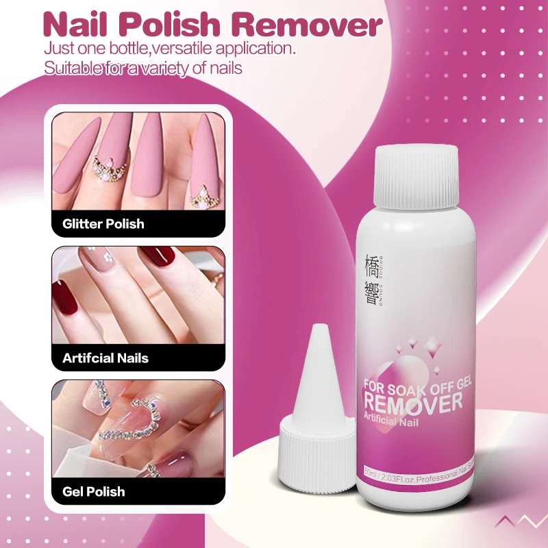 BRIDGESOUND 3 قطع مزيل طلاء الأظافر Hypoallergenic 2 في 1 60 مل - إزالة سريعة من الجل والبولي، خالي من الفورمالديهايد، 5 دقائق، مضاد للالتصاق #3