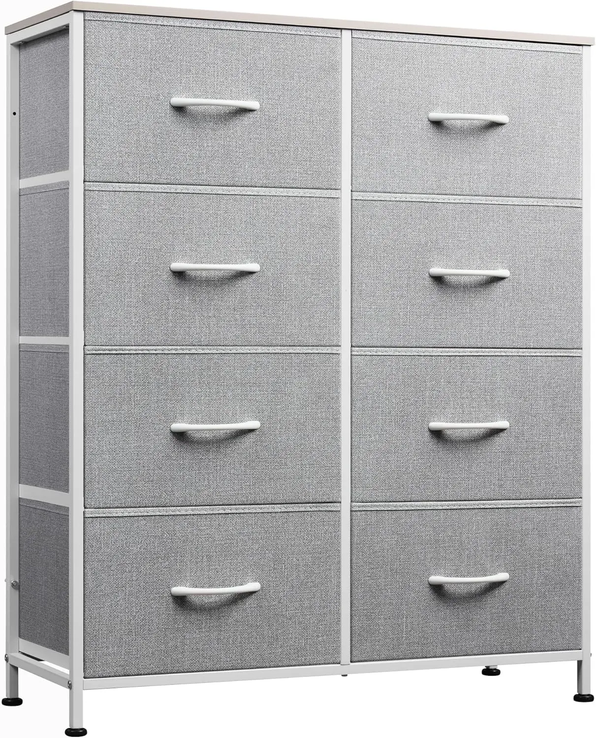 

Fabric Dresser for Bedroom, Tall Dresser with 8 Drawers, Storage Tower with Fabric Bins, Double Dresser, Chest of Drawers