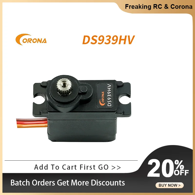 Corona DS939HV 2.8kg 0.12sec Digital Metal Gear Mini Servo para Hobby Robótica Educação Carro Industrial Avião