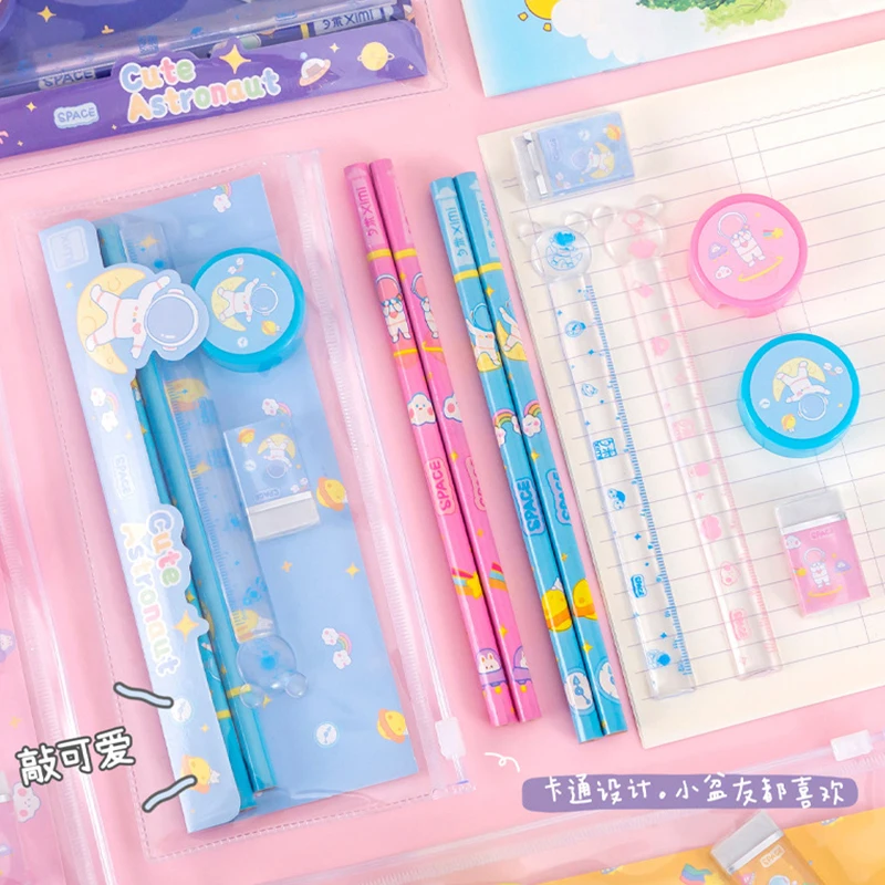 

20Sets Astronaut Stationery Set 5 in 1 Children's Stationery Small Gift Primary School Pencil Set Wholesale