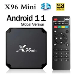 ТВ-приставка X96 Mini на Android 11, 4G, Wi-Fi, четырехъядерный процессор Allwinner H313 S, 2 ГБ, 64 Гб, поддержка HD, 4K, 3D видео, Смарт ТВ-приставка Iptv