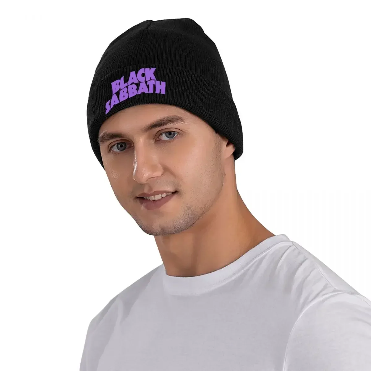 Gorro de punto negro Sabbathe Music, gorros de otoño e invierno, gorro de acrílico cálido, gorra de Rock a la moda para hombres y mujeres