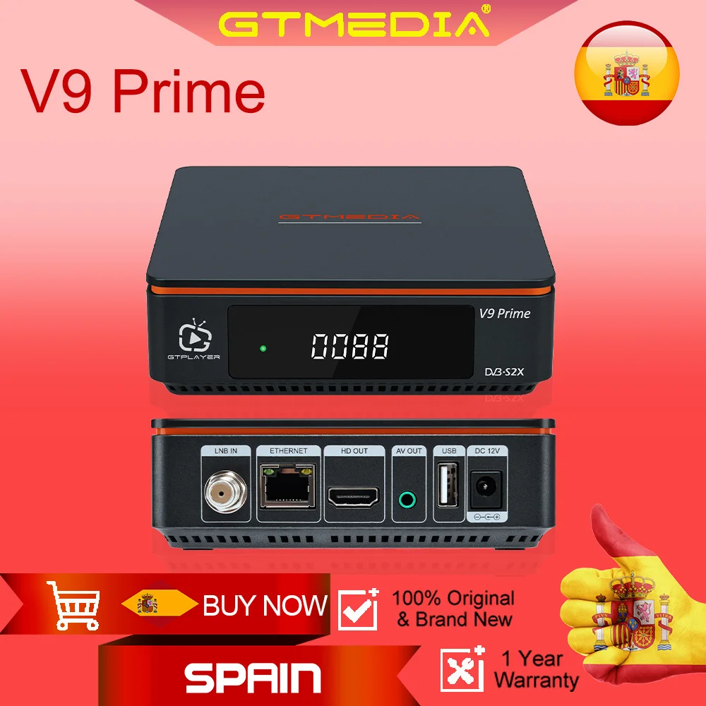 Satellite TV Receiver GTMEDIA V9 Prime DVB S/S2/S2X 1080P Built-In 2.4G WIFI 10 Bit Support H.265 Xtream M3U Decoder Accessories