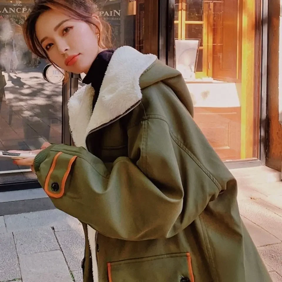 Winter Women's Cold Coat Parkas Super Hot Coats Jackets Fur Lined Coat Bomber Jackets Oversized Korean Fashion Luxurious