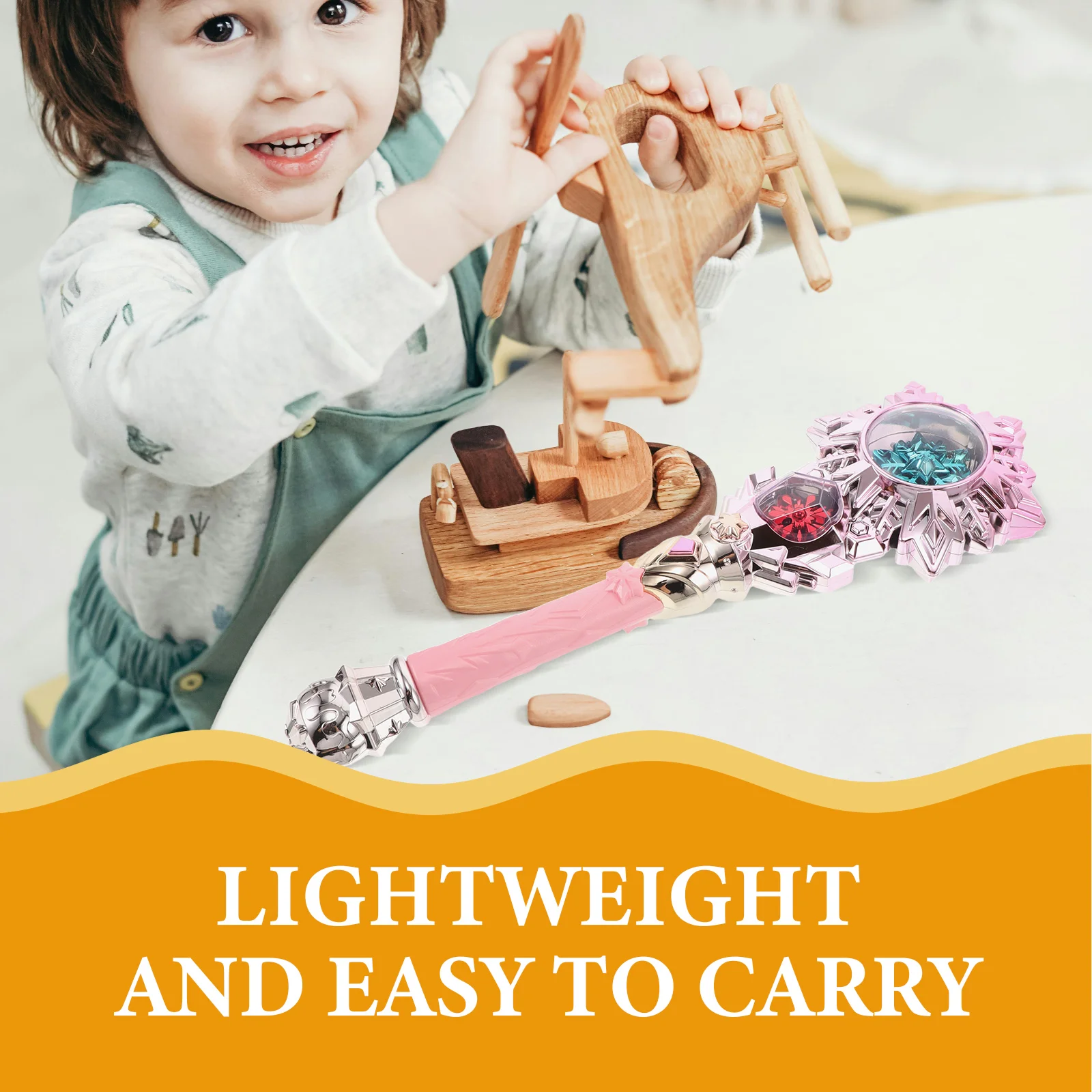 Różdżka z brokatowymi płatkami śniegu - Świecąca i wydająca dźwięki - Dziecięcy kostium - Różdżka do zabawy na zewnątrz dla dziewczynek