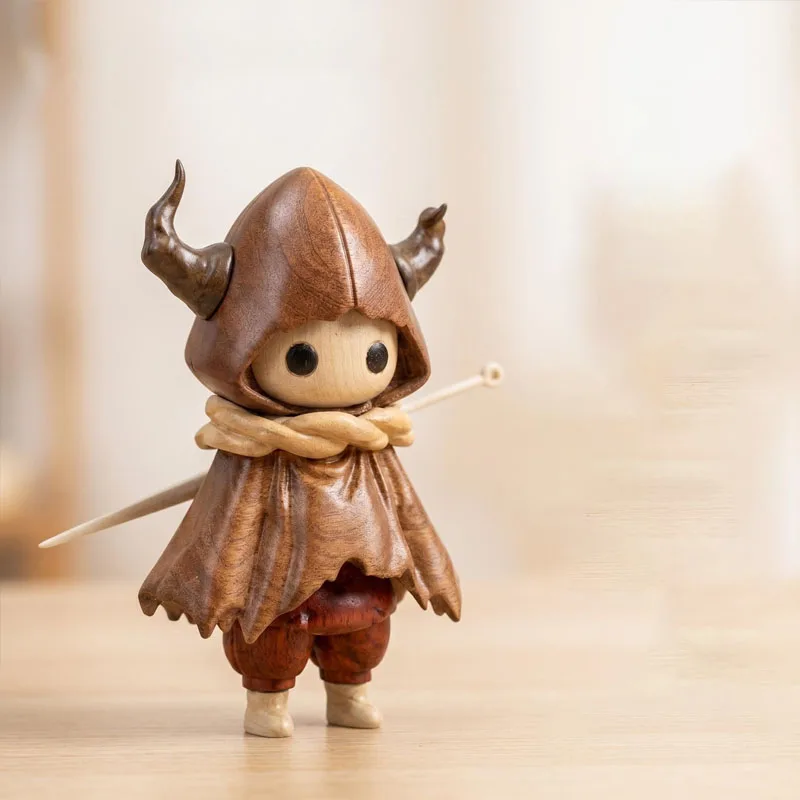 Nordic Knight Shape Solid Wood Sculpture Ornaments Living Room Entrance Wine Cabinet Desktop Character Display Birthday Gifts