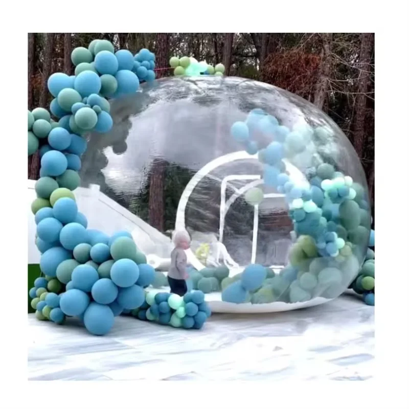 Popular inflatable clear dome outdoor blow up bubble tent transparent outdoor single tunnel inflatable balloons bubble house