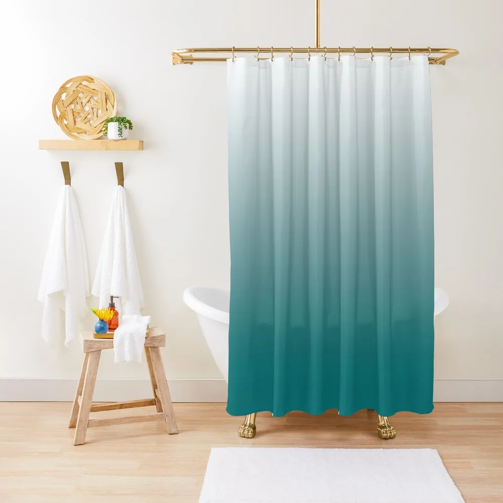 Maxi Teal Ombre Shower Curtain For Bathroom Shower For The Bathroom Waterproof Bath And Anti-Mold Shower For Bathrooms Curtain