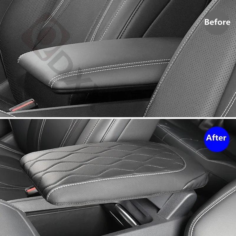 Center Console Armrest Cover PU Leather Anti-scratch Waterproof Car Armrest Cover For Ford Mustang Mach-E 2021 2022 Accessories