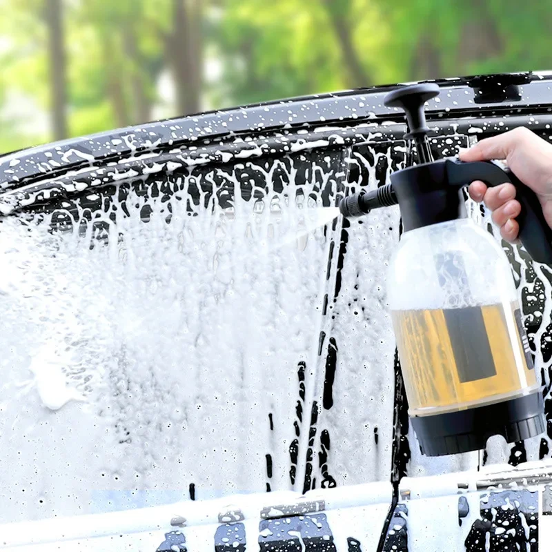 2L Foam Watering Can Household Hand-held Car Wash Watering Gardening Air Pressure Sprayer Plastic Disinfection Water Bottle