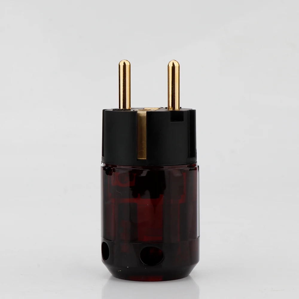 1Piece  US EU AU  HiFi Power Plug  Pure Copper Gold/Rhodium Plated  Power Connector IEC Male/Female Connector