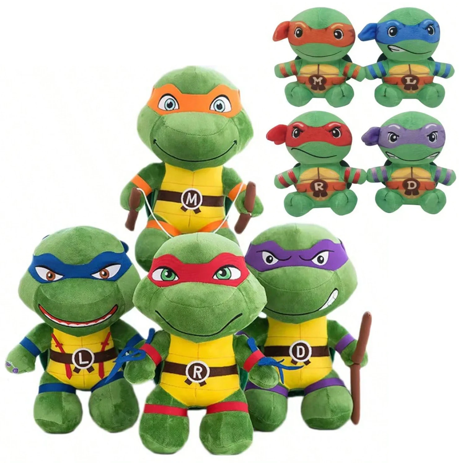 

Плюшевые игрушки в стиле аниме, 25 см, мутанты-черепахи, милые мультяшные куклы Донателло, Рафаэль, Леонардо, подарки на Рождество и день рождения