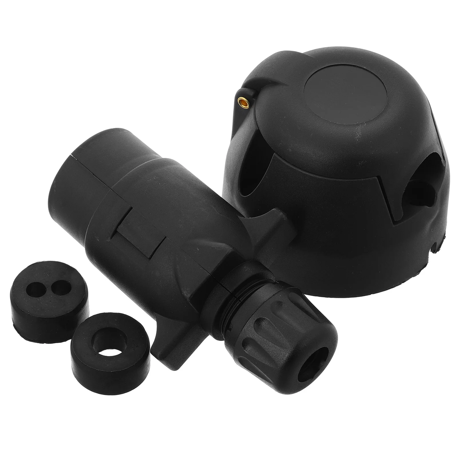 1Set Waterproof Trailer Plug Adapter 7 Pin Round Connector for Rvs Bikes Easy Installation Longlasting Performance